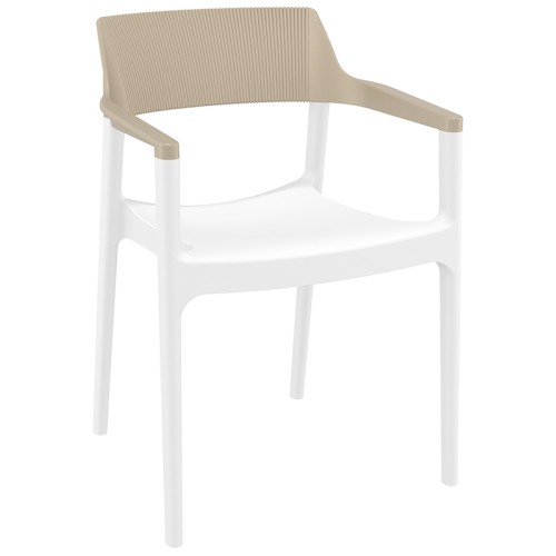 TULUM WHITE/TAUPE ΠΟΛΥΘΡΟΝΑ ΠΟΛ/ΝΙΟΥ 55X52X79εκ.
