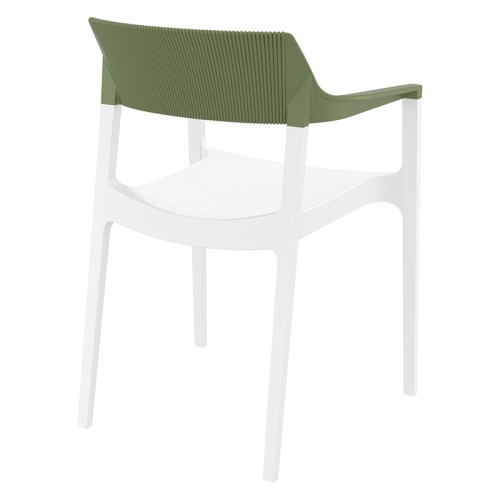 TULUM WHITE/OLIVE GREEN ΠΟΛΥΘΡΟΝΑ ΠΟΛ/ΝΙΟΥ 55X52X79εκ.
