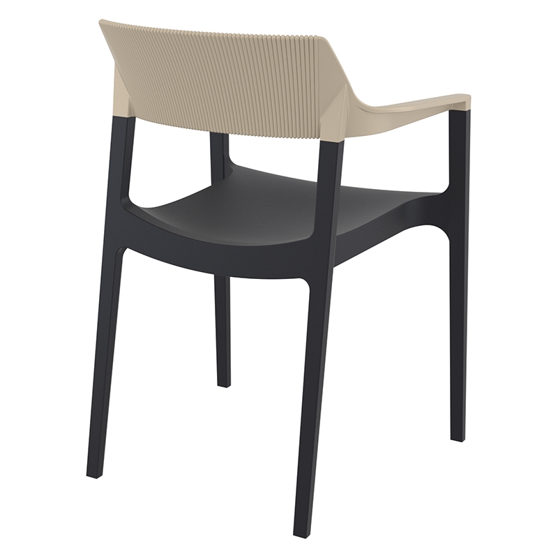 TULUM BLACK/TAUPE ΠΟΛΥΘΡΟΝΑ ΠΟΛ/ΝΙΟΥ 55X52X79εκ.