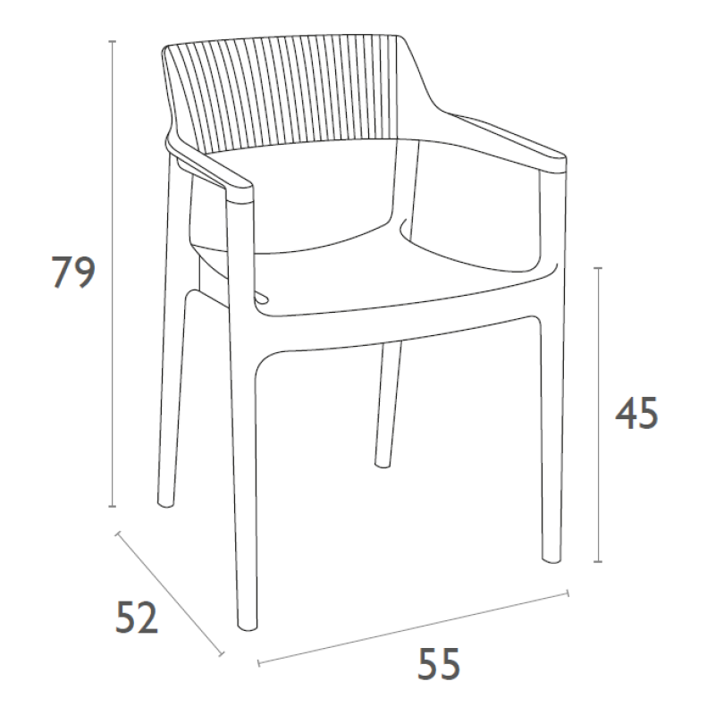 TULUM BLACK/TAUPE ΠΟΛΥΘΡΟΝΑ ΠΟΛ/ΝΙΟΥ 55X52X79εκ.