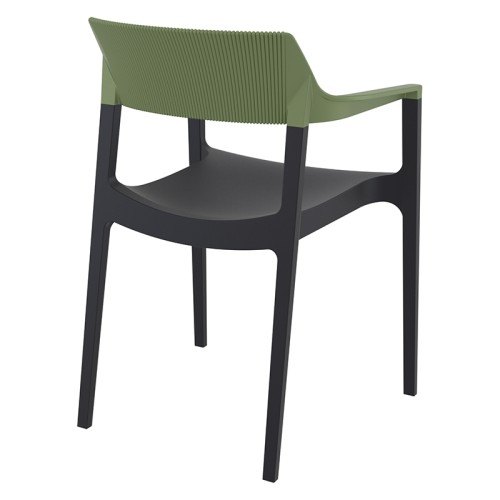 TULUM BLACK/OLIVE GREEN ΠΟΛΥΘΡΟΝΑ ΠΟΛ/ΝΙΟΥ 55X52X79εκ.