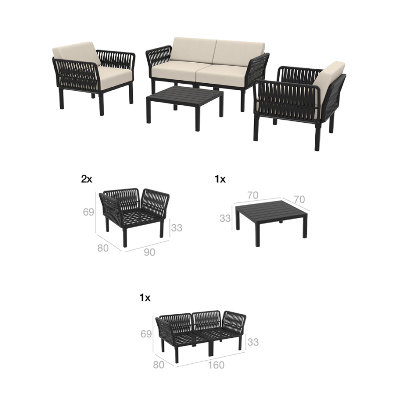 PORTOFINO LOUNGE SET 2ΘΕΣ.BLACK/ΜΑΞ. LIGHT BROWN(2ΘΕΣ.+2ΠΟΛ.+ΤΡΑΠ 33εκ.) PORTOFINO LOUNGE SET 2ΘΕΣ.BLACK/ΜΑΞ. LIGHT BROWN(2ΘΕΣ.+2ΠΟΛ.+ΤΡΑΠ 33εκ.)