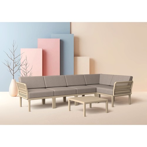 PORTOFINO LOUNGE SET ΓΩΝΙΑ TAUPE/ΜΑΞ. LIGHT BROWN(+ΤΡΑΠ.33εκ.) PORTOFINO LOUNGE SET ΓΩΝΙΑ TAUPE/ΜΑΞ. LIGHT BROWN(+ΤΡΑΠ.33εκ.)