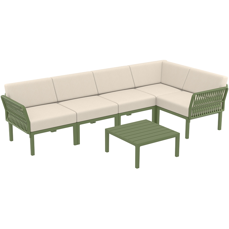 PORTOFINO LOUNGE SET ΓΩΝΙΑ OLIVE GREEN/ΜΑΞ. BEIGE(+ΤΡΑΠ.33εκ.) PORTOFINO LOUNGE SET ΓΩΝΙΑ OLIVE GREEN/ΜΑΞ. BEIGE(+ΤΡΑΠ.33εκ.)