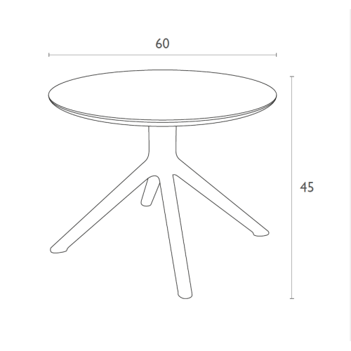 SKY WHITE MINI Φ60X45εκ. ΤΡΑΠΕΖΙ ΠΟΛ/ΝΙΟΥ