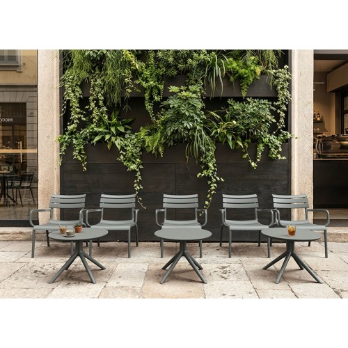 SKY DARK GREY MINI Φ60X45εκ. ΤΡΑΠΕΖΙ ΠΟΛ/ΝΙΟΥ